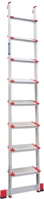 Индустриальная анодированная приставная лестница со ступенями 130 мм NV5170А - фото 16819