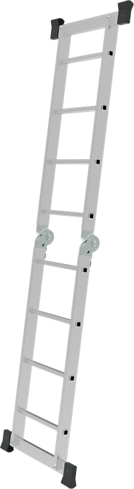 Алюминиевая двухсекционная шарнирная лестница с перекладинами, ширина 400 мм NV1317 - фото 17050