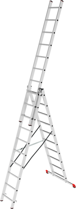 Лестница алюминиевая многофункциональная трехсекционная NV2230 - фото 17325