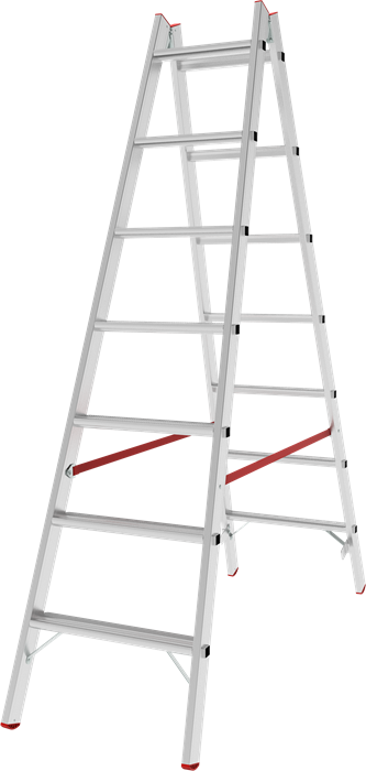 Индустриальная двухсторонняя алюминиевая стремянка с развальцованными ступенями NV6120 - фото 18874