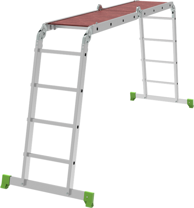 Лестница-трансформер алюминиевая с помостом, ширина 400 мм NV2332 - фото 19102
