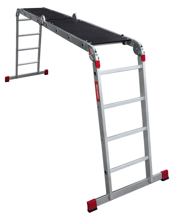 Профессиональная алюминиевая лестница-трансформер с помостом, ширина 400 мм NV3330 - фото 19332