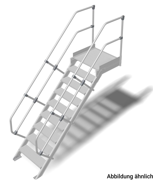 Трап с платформой стационарный 9 ступеней, ширина 1000 мм, угол наклона 60° KRAUSE - фото 9790