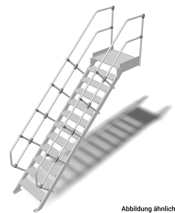 Трап с платформой стационарный 12 ступеней, ширина 800 мм, угол наклона 60° KRAUSE - фото 9910