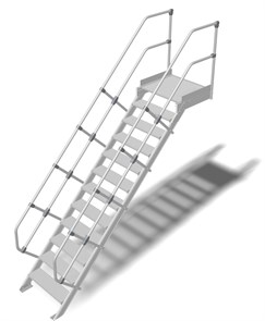 Трап с платформой стационарный 12 ступеней, ширина 1000 мм, угол наклона 45° KRAUSE