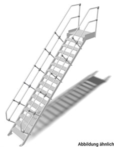 Трап с платформой стационарный 16 ступеней, ширина 600 мм, угол наклона 60° KRAUSE