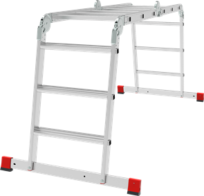 Профессиональная алюминиевая лестница-трансформер с развальцованными ступенями, ширина 500 мм NV3324