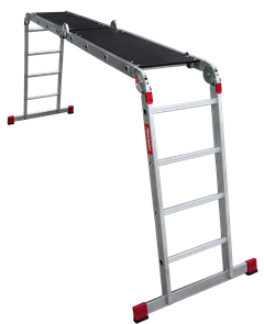 Профессиональная алюминиевая лестница-трансформер с помостом, ширина 400 мм NV3330