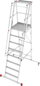 Индустриальная передвижная складная лестница-стремянка с платформой NV 5540