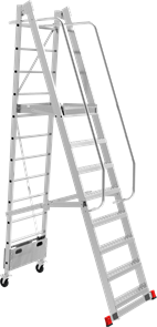 Профессиональная передвижная складная лестница-стремянка с платформой NV3540