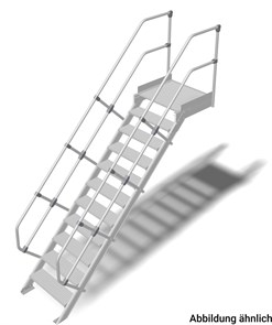 Трап с платформой стационарный 11 ступеней, ширина 600 мм, угол наклона 60° KRAUSE