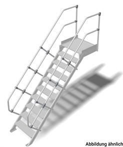 Трап с платформой стационарный 10 ступеней, ширина 600 мм, угол наклона 45° KRAUSE