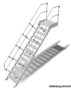 Трап с платформой стационарный 13 ступеней, ширина 600 мм, угол наклона 60° KRAUSE