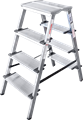 Стремянка алюминиевая двухсторонняя со ступенями 130 мм и площадкой 350×260 мм NV1127 - фото 18675