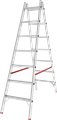 Индустриальная двухсторонняя алюминиевая стремянка с развальцованными ступенями NV6120 - фото 18874