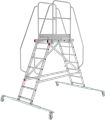 Индустриальная передвижная двухсторонняя лестница-подмости с платформой NV5520 - фото 20337